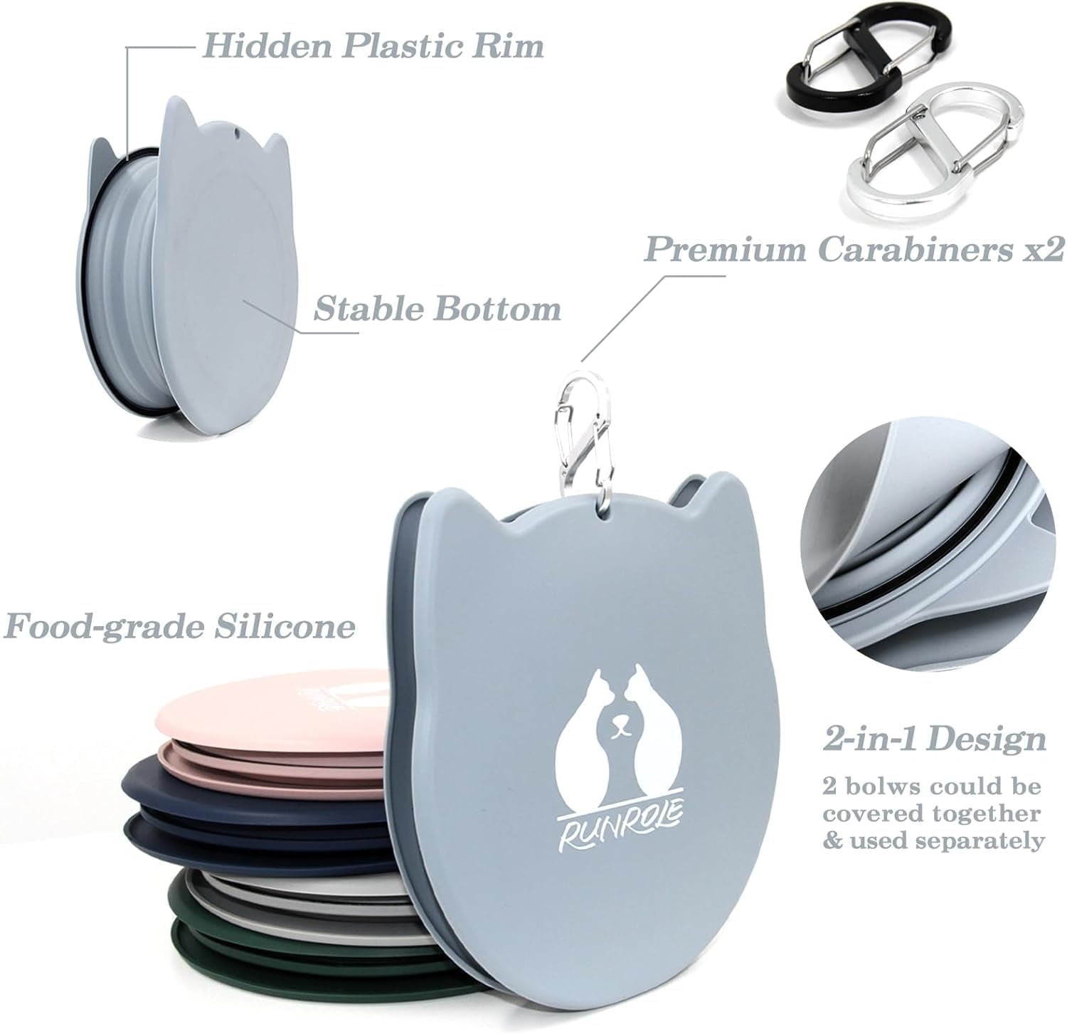 runrole-2-in-1-collapsible-dog-travel-water-bowls-portable-pet-cat-bowl-slot-together-use-separately-bpa-free-silicone-feeding-watering-foldable-travel-bowls-pet-travel-food-dishes-20oz-27oz