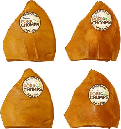 Pork Chomps Roasted Pork Skin Dog Chews, Ear Shapes, 10 Count8