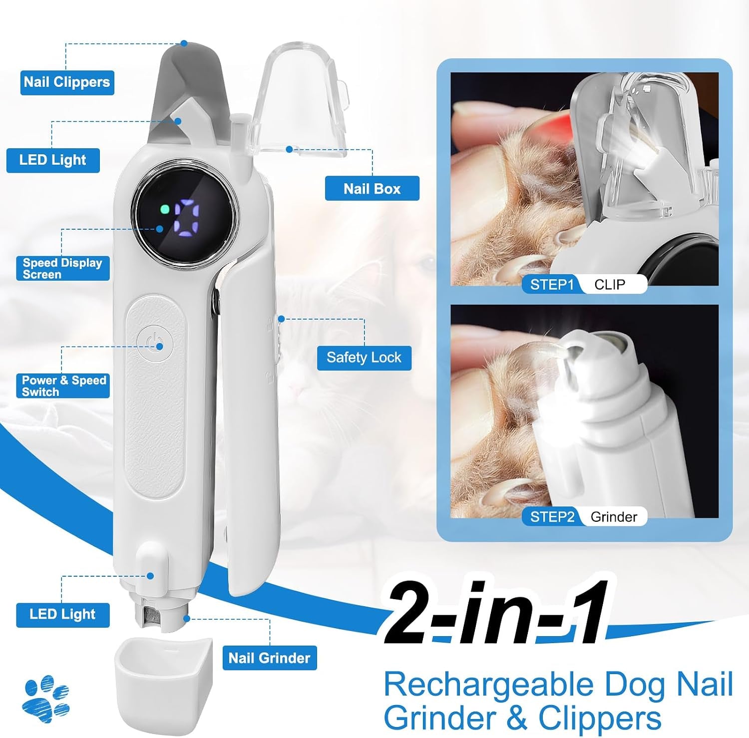 2-in-1-dog-nail-clippers-grinder-with-led-light-quiet-electric-pet-nail-trimmer-for-small-medium-large-dogs-cats-3-speeds-usb-rechargeable-quick-sensor-safety-lock-splash-guard-white
