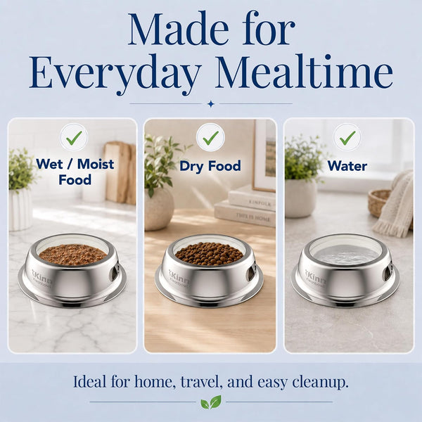 Kinn Kleanbowl Pet Bowl Stainless Steel Frame, 8 Oz (Pack of 1) | Compostable Refills, Spill-Proof Stable, Disposable, Easy Cleaning, No Plastic9