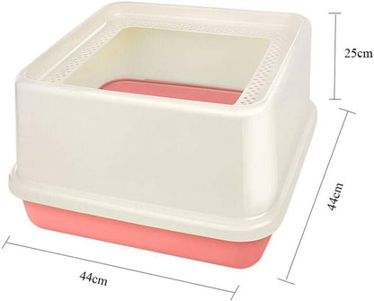 Dog Potty Training Toilet ﻿ Top Entrance Type Cat Litter Pot Semi-Closed Toilet Large Space Capacity Sand Bowl Pet Supplies(Blue)2