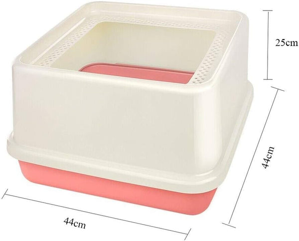 Dog Potty Training Toilet ﻿ Top Entrance Type Cat Litter Pot Semi-Closed Toilet Large Space Capacity Sand Bowl Pet Supplies(Blue)2