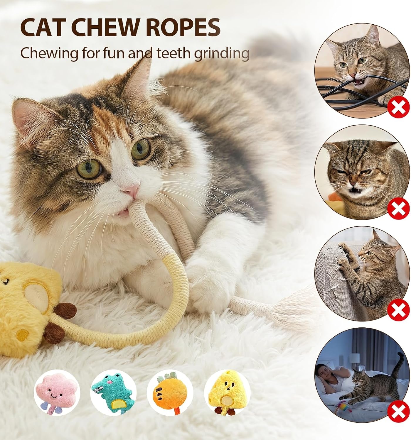 shudyear-4-pack-cat-chew-rope-toys-cotton-cat-rope-toy-for-biting-and-kicking-durable-interactive-cat-toy-for-indoor-cats-kittens-adult-cats