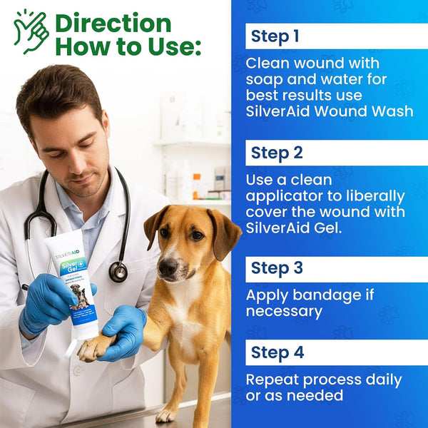 Hot Spot Treatment Gel for Dogs Colloidal Silver Wound Care for Cuts, Bites, Rashes, Skin Irritations & Ulcers, Dog Wound Care Solution, 4.0 Ounces - Vet Recommended & Made in USA7