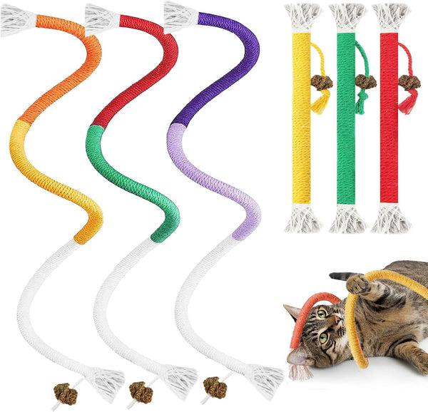 Tocirelo Cat Chew Rope Toy - 6Pack Cotton Cat Chew Toy for Teeth Cleaning, Interactive Kitten Teething Toys to Redirect Chewing from Cord, Cat Nip String Dental Toys for Bored Indoor Cats, 19.7Inch1