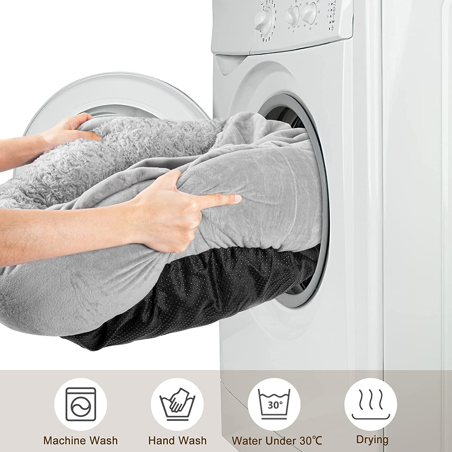 joejoy-small-dog-bed-cat-bed-with-hooded-blanket-cozy-cuddler-luxury-puppy-pet-bed-donut-round-calming-anti-anxiety-dog-burrow-cave-bed-anti-slip-bottom-and-machine-washable-23-inch