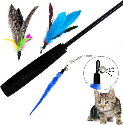 Cat Feather Toys Refills, 10 Pieces Worms Feathers Refills, Cat Wand Replacement Feathers Toy for Indoor Cats6
