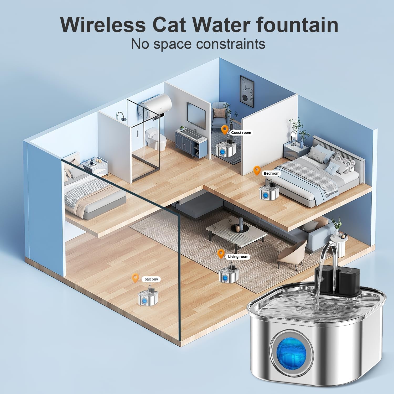 cat-water-fountain-wireless-stainless-steel-rechargeable-battery-operated-cat-water-fountain-108oz-3-2l-automatic-cordless-pet-fountain-pet-fountain-with-4200-mah-battery