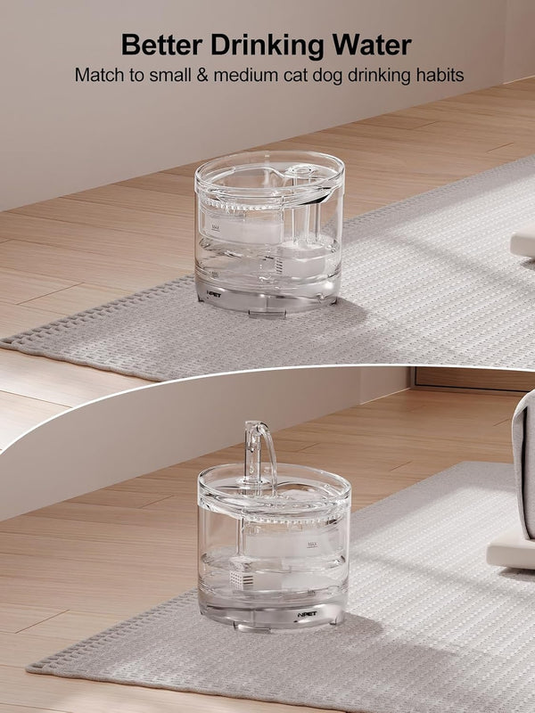 NPET Cat Water Fountain WF050TP 1.5L Automatic Pet Drinking Fountain with Replacement Faucet Kit-No Adapter4
