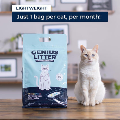 Genius Litter Health Monitoring Cat Litter, Featured on Shark Tank, Lightweight Crystal Silica Gel, Non Clumping, Dust Free, Low Tracking, Odor Control for Indoor Cats and Kittens, 6 Lb Bag3