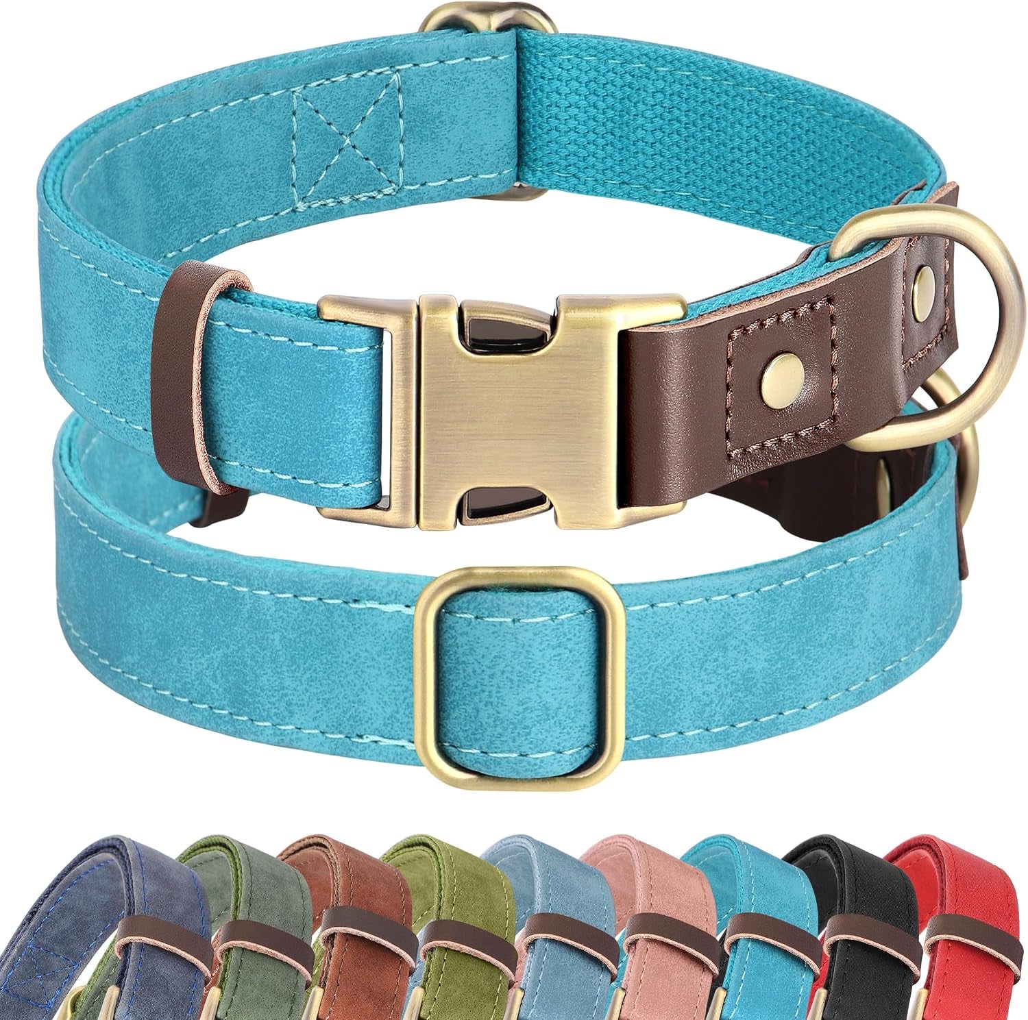 didog-pu-leather-dog-collar-for-small-dogs-puppy-soft-lining-green-s-all-day-comfort-for-daily-walks-and-backyard-play-quick-release-metal-buckle-for-easy-on-off-d-ring-for-leash-easy-clean