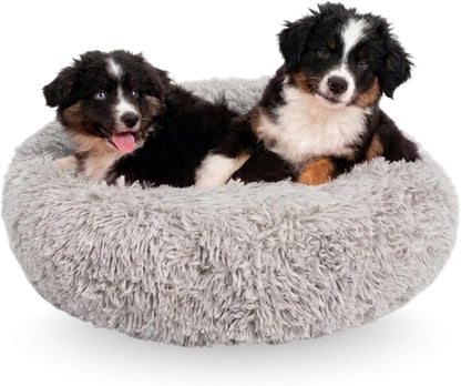 Active Pets Premium Medium Donut Dog Bed, Fits up to 45 Lbs, Machine Washable Cushion, Plush Long Pile Faux Fur Fabric, Portable Beige Pet Bed Furniture for Puppies Adult Canines & Cats9