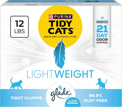 Purina Tidy Cats Lightweight with Glade Clear Springs Multi-Cat, Clumping, Low Dust, Scented Cat Litter - 17 Lb. Box10