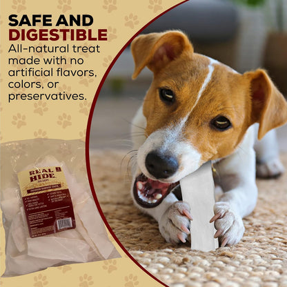 Real Hide All Natural Dog Chew Treats Rawhide Chips 1 Pound | All Natural Chew Treats, Premium Rawhide Chips, Grass Fed Free Range Beef Hide, Long Lasting, for All Dog Sizes2