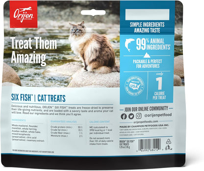 ORIJEN Freeze Dried Cat Treats Grain Free WHOLEPREY, 1.25Oz Bag | 99% Animal Ingredients, Freeze Dried, Grain Free, High Protein, Wild-Caught Fish, 1 Calorie Each, Ideal for Training2
