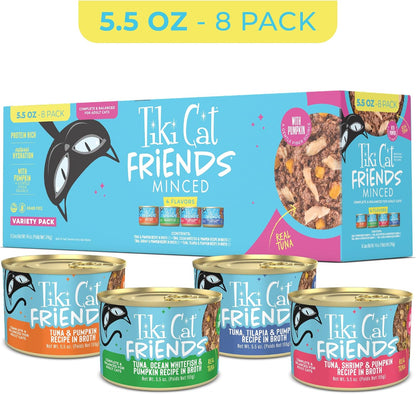 Tiki Cat Friends Wet Cat Food Tuna Variety Pack, 5.5 Oz. Cans (8 Count)4