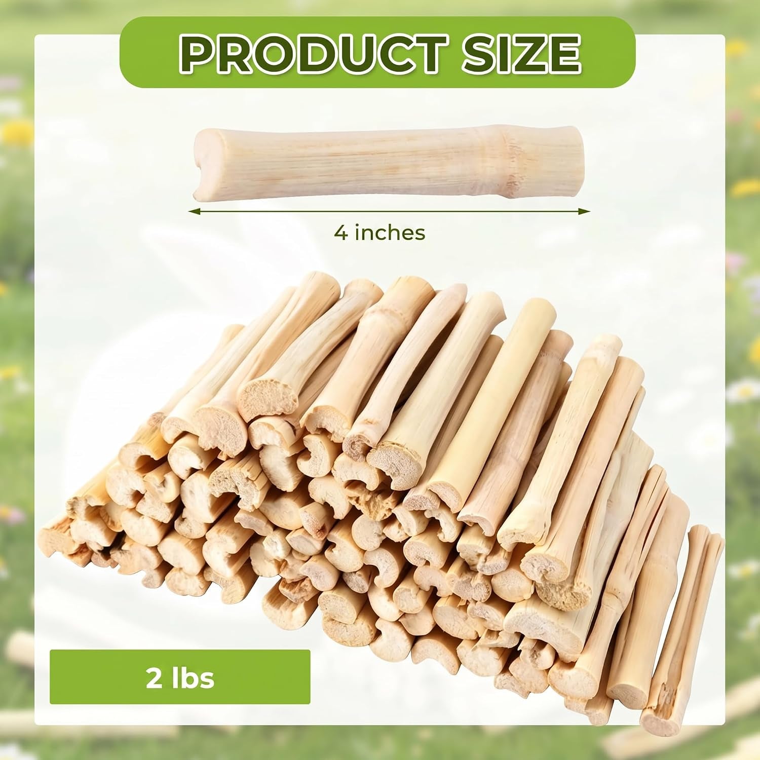 2lb-sweet-bamboo-chew-sticks-for-rabbits-guinea-pigs-natural-molar-teething-treats-60-75-sticks-dental-grinding-toys-for-hamsters-chinchillas-rats-small-animals