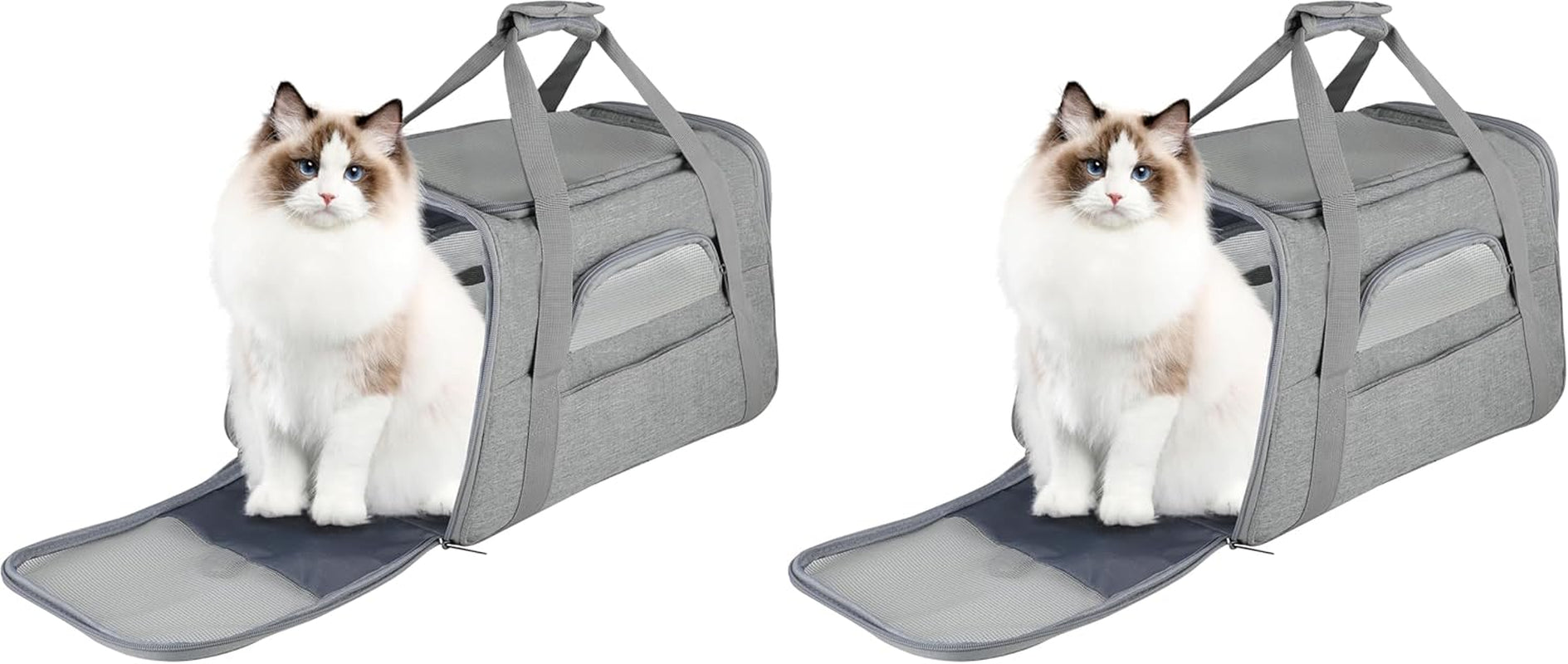 fluffydream-pet-travel-carrier-soft-sided-portable-bag-for-cats-small-dogs-kittens-or-puppies-collapsible-durable-airline-approved-travel-friendly-grey-17-0-l-x-10-0-w-x-11-0-h-grey