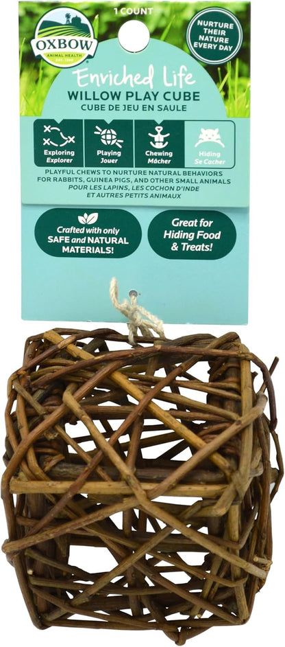 Oxbow Willow Play Cube, Rabbit & Guinea Pig Toy, Bunny Enrichment Chew Toy | Oxbow Enriched Life, Rabbit Chew Toys, Guinea Pig Enrichment, Guinea Pig Chew Toys, Rabbit Enrichment, Natural Materials1