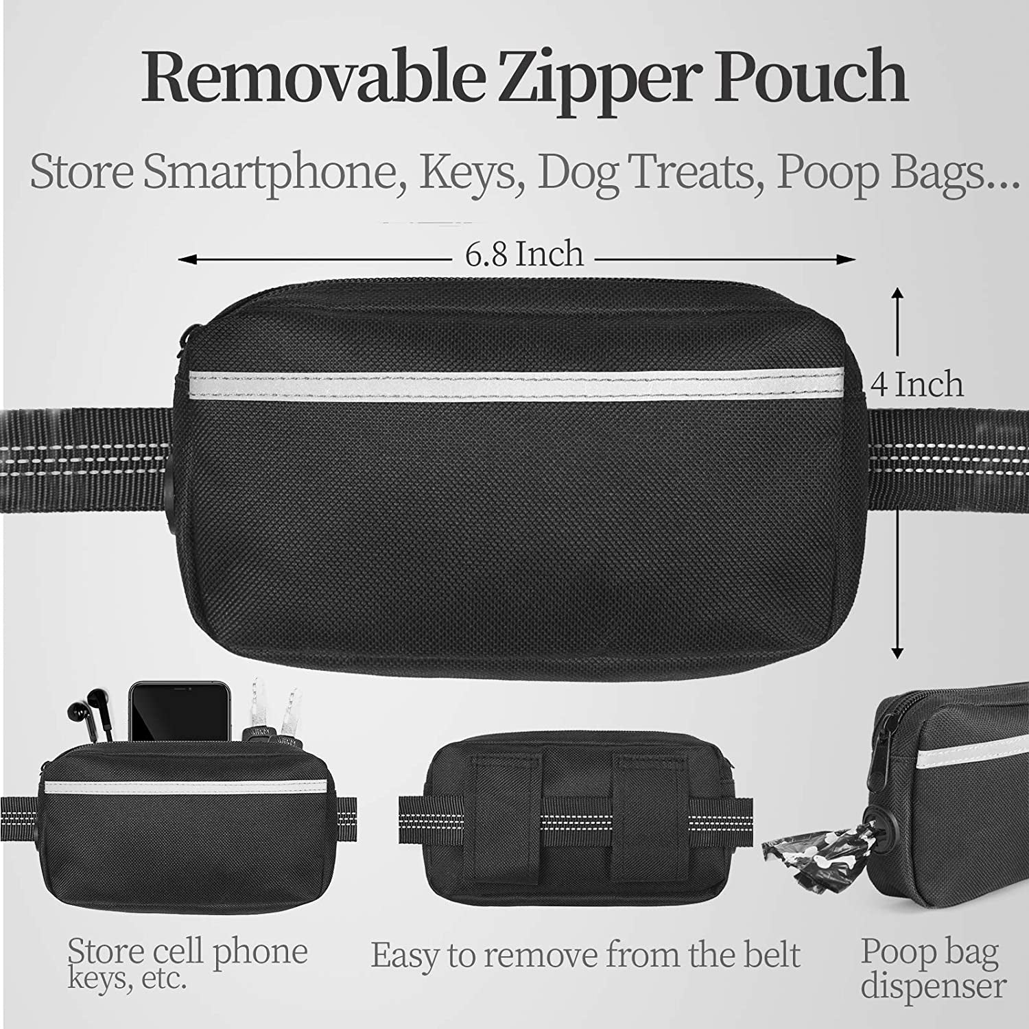 iyoshop-hands-free-dog-leash-with-zipper-pouch-dual-padded-handles-and-durable-bungee-for-walking-jogging-and-running-your-dog-large-25-120-lbs-black