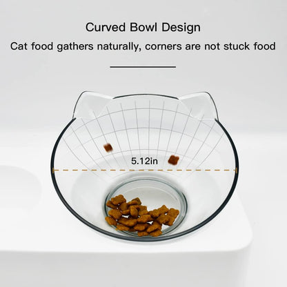 Marchul Double Elevated Dog Cat Bowl, Pets Water and Food Bowl Set, 15° Raised Tilted Dishes Indoor for Kitten, Puppies, Small or Medium Size Dogs Cats3