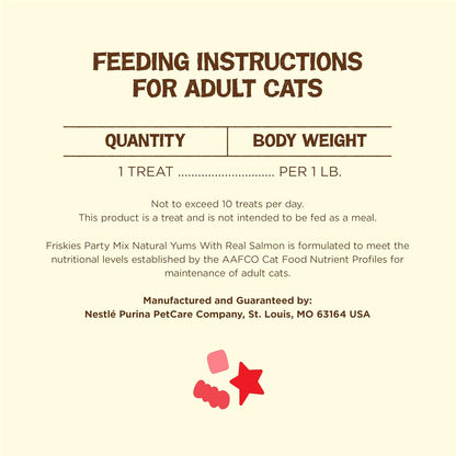 Purina Friskies Natural Cat Treats Party Mix Natural Yums with Real Salmon and Added Vitamins, Minerals and Nutrients - 20 Oz. Canister8