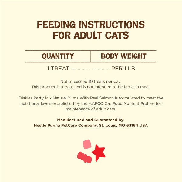 Purina Friskies Natural Cat Treats Party Mix Natural Yums with Real Salmon and Added Vitamins, Minerals and Nutrients - 20 Oz. Canister8