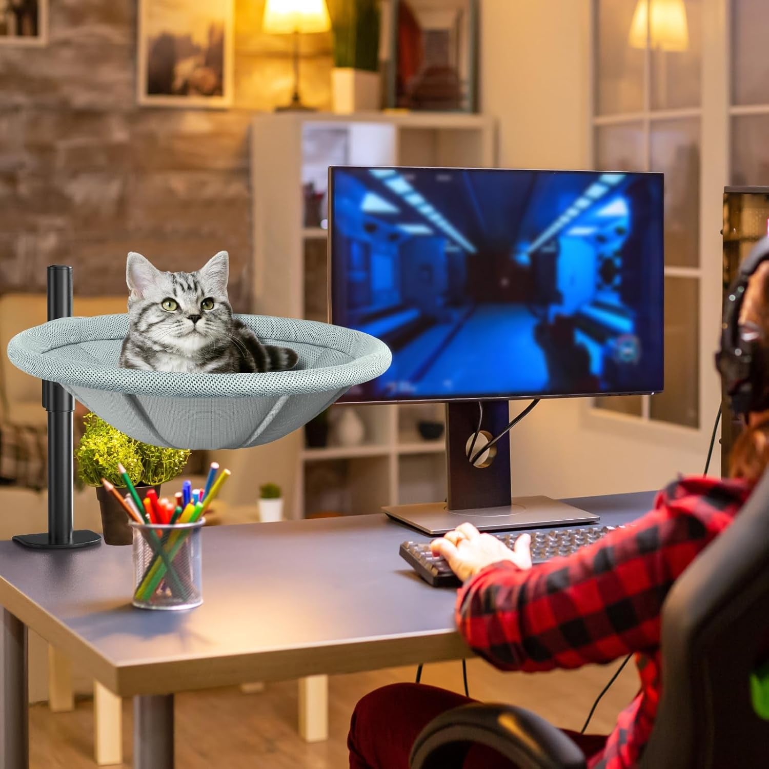 aiperro-cat-desk-bed-360-rotating-height-adjustable-cat-hammock-perch-sturdy-cats-bed-for-desk-with-removable-washable-cover-supports-up-to-60lbs-perfect-for-indoor-cats