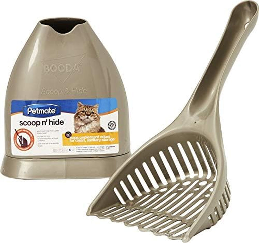 petmate-scoop-n-hide-cat-litter-scoop-with-discreet-litter-scoop-holder-brushed-nickel