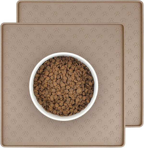 Ptlom Pet Placemat for Dog and Cat, Mat for Prevent Food and Water Overflow, Suitable for Small, Medium and Big Pet, 18" 12", Grey, Silicone56