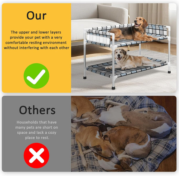 Bedside Dog Bunk Bed with Guardrail, 2 Layers Window Perch Sleeper Dogs Cot | 2-Tier Bedside Sleeper with 3-Fence, Double Elevated Human Dog Bed for Multi-Pet Households, Medium5
