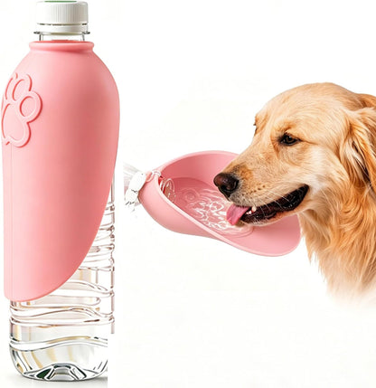 2Pcs Portable Dog Water Bottle Attachment, Slip-On Pet Water Bowl for Walks | Silicone Dog Drink Dispenser, Fits Openings 26Mm+ Water Bottles, Ideal for Daily Hiking & Travel, Quick Rinse & Easy Setup10