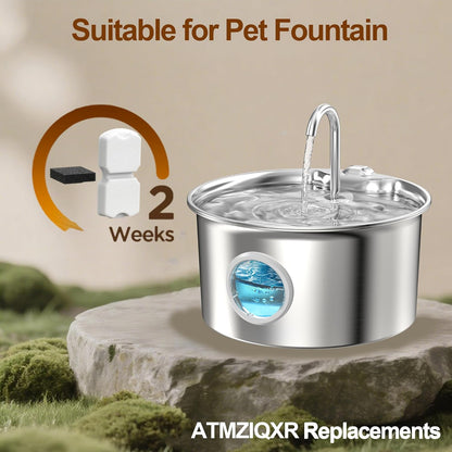 Cat Water Fountain Filter: 12 Cat Fountain Filter Replacement - 3 Months Set of Replacement Filters for GIOTOHUN KOOGMOON UMOCUOY IHOUONE HOOISE Pet Fountains - 6 Filters & 6 Sponges2