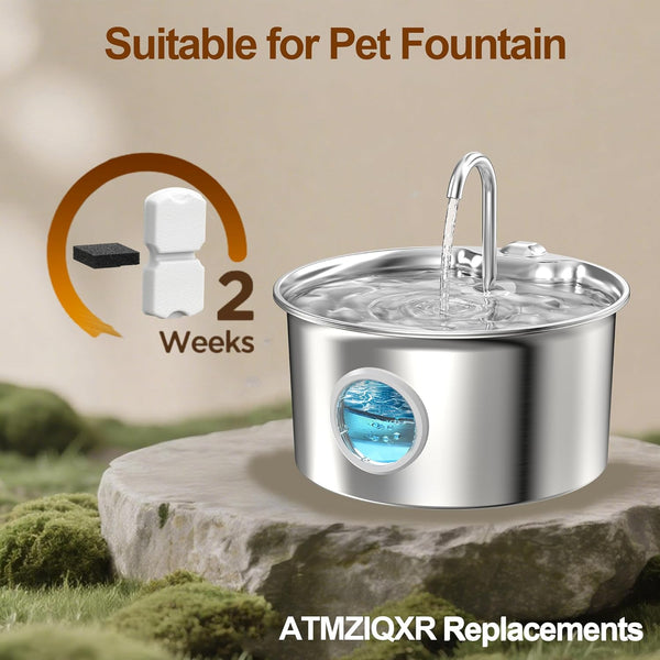 Cat Water Fountain Filter: 12 Cat Fountain Filter Replacement - 3 Months Set of Replacement Filters for GIOTOHUN KOOGMOON UMOCUOY IHOUONE HOOISE Pet Fountains - 6 Filters & 6 Sponges2