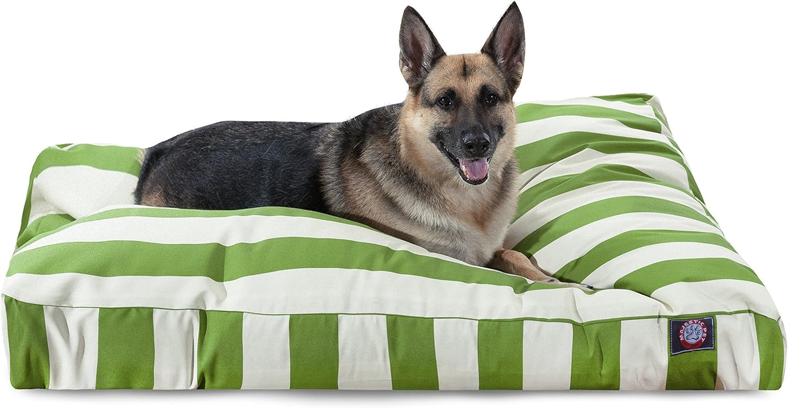 majestic-pet-stripes-rectangle-medium-dog-bed-washable-non-slip-comfy-pet-bed-dog-crate-bed-with-removable-washable-cover-dog-kennel-bed-for-sleeping-polyester-fiber-medium-black