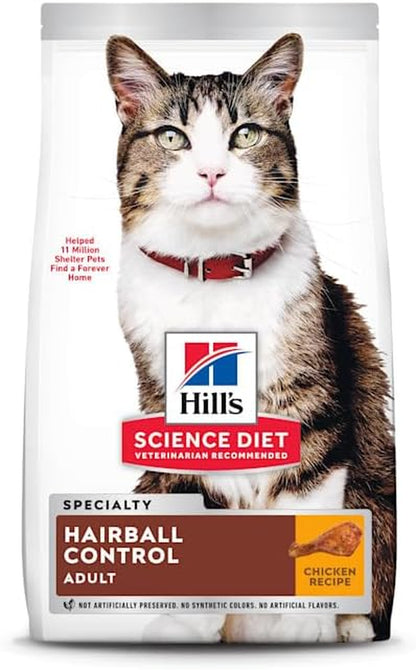 Hill'S Science Diet Adult 1-6 Hairball Control Dry Cat Food | #1 Veterinarian Recommended, Chicken Recipe, 3.5 Lb. Bag5