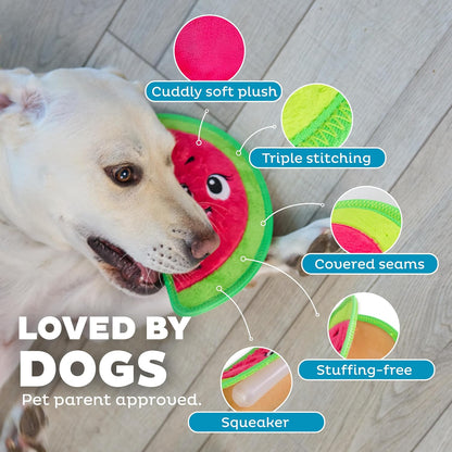 Outward Hound Tough Skinz Durable Squeaky Dog Toy with Two Tough Layers, Watermelon, Red, Medium4