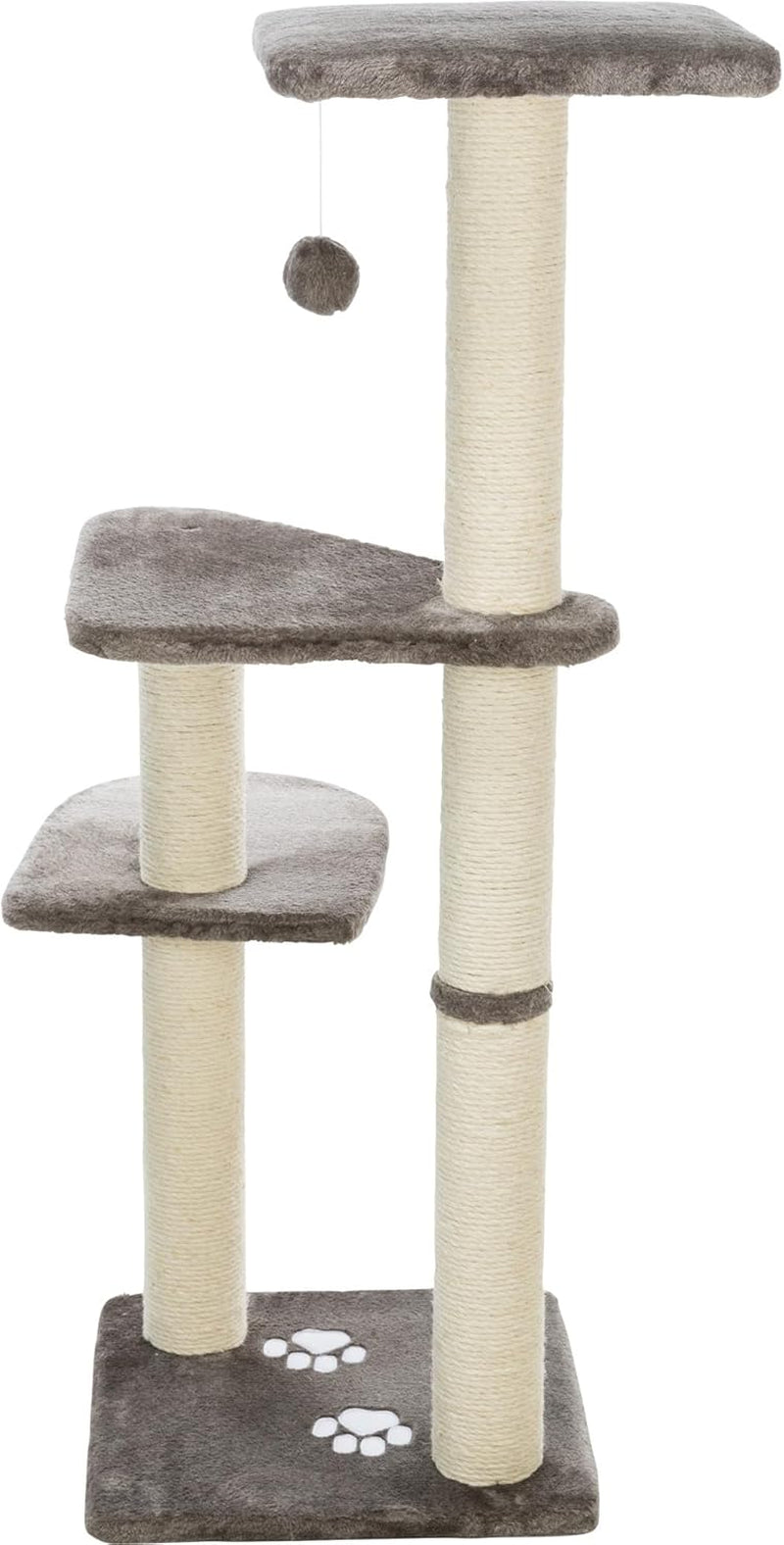 trixie-altea-cat-tree-tall-scratching-posts-3-elevated-platforms-dangling-cat-toy-cat-playground-platinum-gray