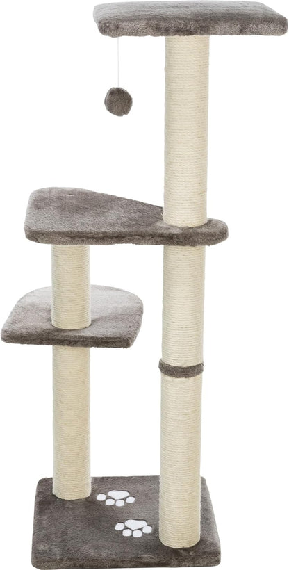 TRIXIE Altea Cat Tree, Tall Scratching Posts, 3 Elevated Platforms, Dangling Cat Toy, Cat Playground, Platinum Gray4