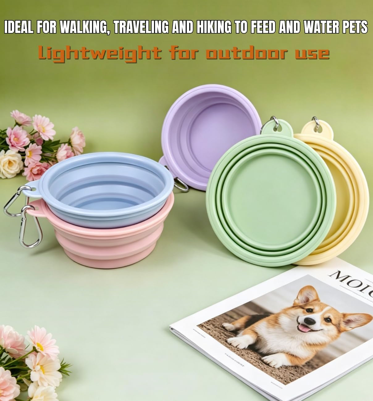 collapsible-pet-bowl-travel-food-water-bowlgreenpinkblue-food-grade-silicone-bpa-free-soft-durable-collapsible-with-carabiner-for-travel-non-slip-base-easy-to-rinse-clean