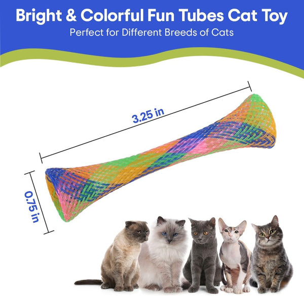 SPOT Kitty Fun Tubes Cat Toy with Catnip inside | Bouncy Interactive Mesh Toy for Cats and Kittens to Bite, Swat and Chase | 3 Pieces6