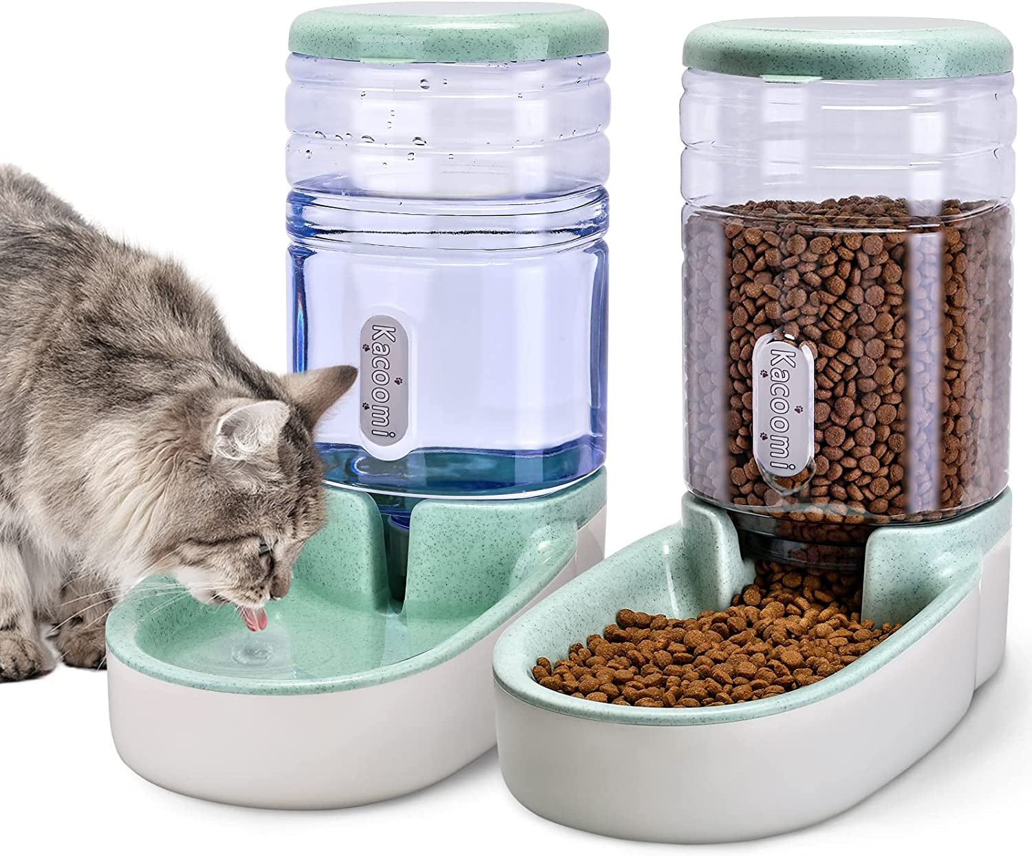 kacoomi-automatic-dog-cat-feeder-and-water-dispenser-gravity-food-feeder-and-waterer-set-with-pet-food-bowl-for-small-medium-dog-puppy-kitten-large-capacity-1-gallon-x-2