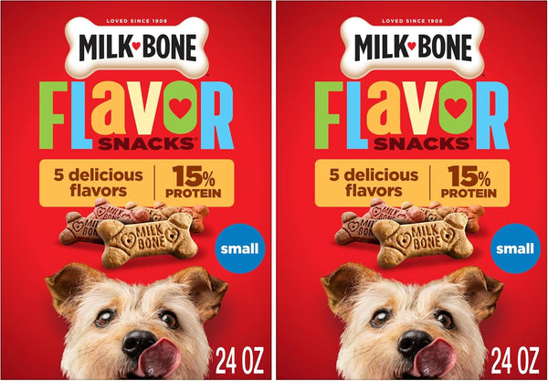 Milk-Bone Flavor Snacks Mini’S Dog Biscuits, Flavored Crunchy Dog Treats, 36 Oz. Canister | 5 Calories per Treat, 15% Protein, 3 Flavors per Canister (Beef, Chicken & Bacon, Naturally & Artificially Flavored)13