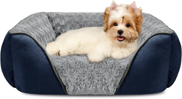 INVENHO Rectangle Washable Orthopedic Dog Bed for Small, Medium and Large Dogs, Soft Calming, Sleeping Puppy Bed Durable Pet Cuddler with Anti-Slip Bottom, S (20"X19"X6")31
