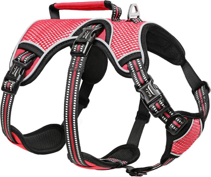HEELE Dog Harness, Escape Proof Dog Harness, Release on Neck, No Pull Reflective Adjustable Vest with Durable Handle, Dog Harness for Outdoor Training Walking, Dog Harness for Large/Active Dogs, L10