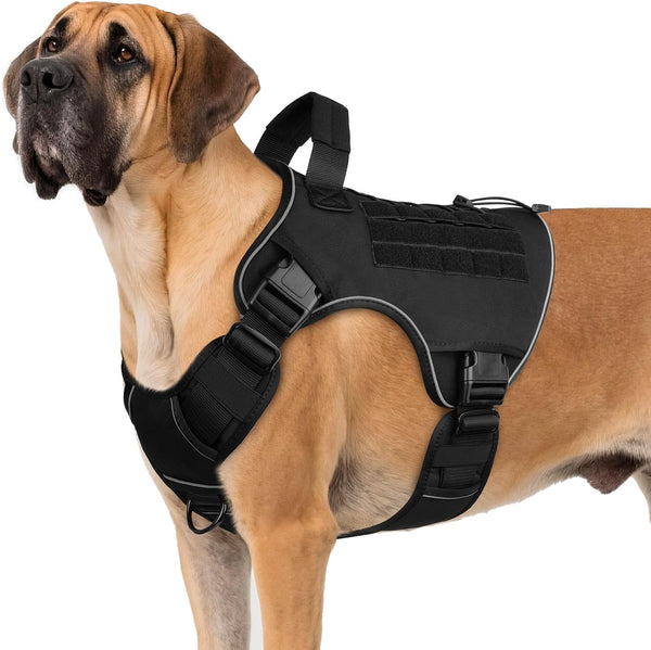 WINGOIN Tactical Dog Harness for Large Dogs, Heavy Duty No Pull Dog Harness with Handle, Adjustable Reflective Military K9 German Shepherd Big Size Dog Vest for Walking, Training, Hunting, Green (L) | with Handle,Adjustable Reflective,Green Military K9 Style,Big Size Dog Vest,For German Shepherd,For Walking Training Hunting22