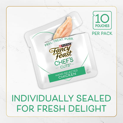 Purina Fancy Feast Natural Cat Treats, Purely Natural Hand-Selected Chicken - (Pack of 5) 10 Ct. Pouches6