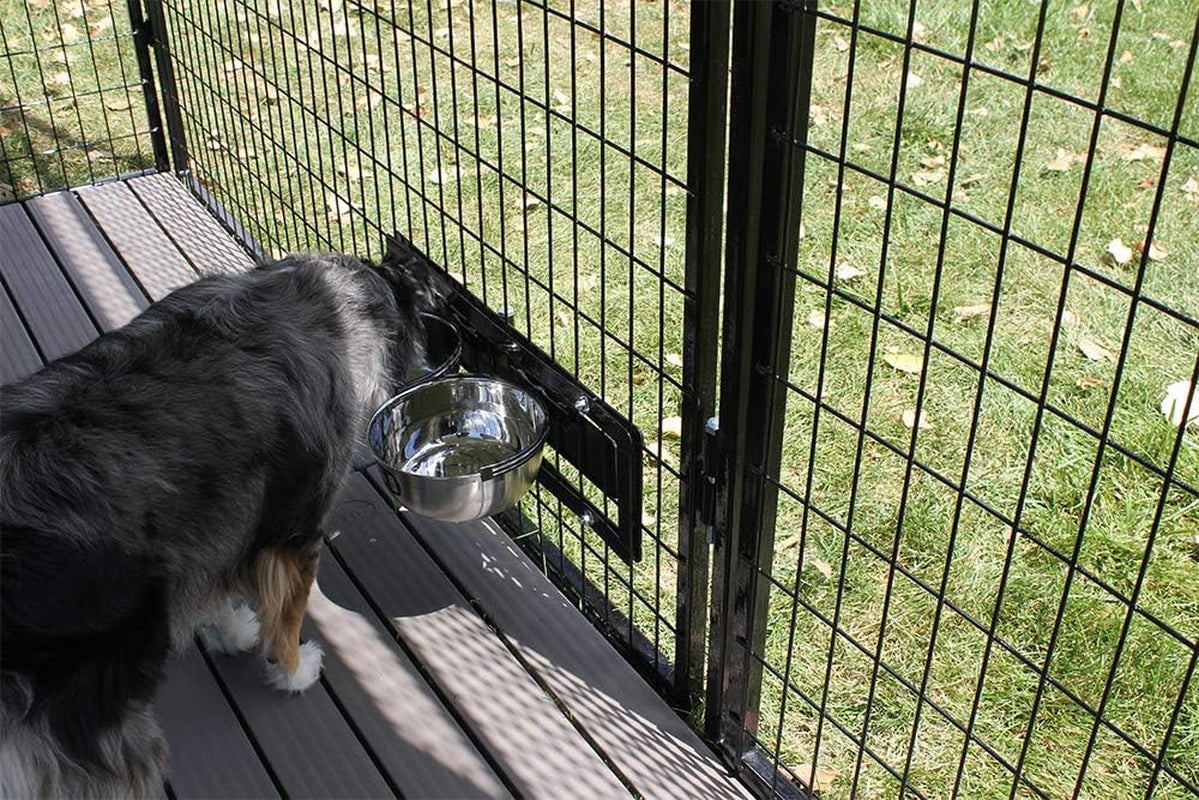 dog-feeding-watering-swivel-bowl-bracket-metal-bowls