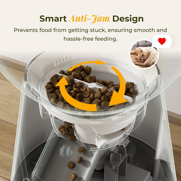 ARENTI Smart Automatic Cat Feeder and Water Fountain, 4L Pet Feeder Cat Food Dispenser with Camera, Dual Power, App Control, Live View & Night Vision, Meal Call, Hygienic Water Flow, Desiccant Bag8