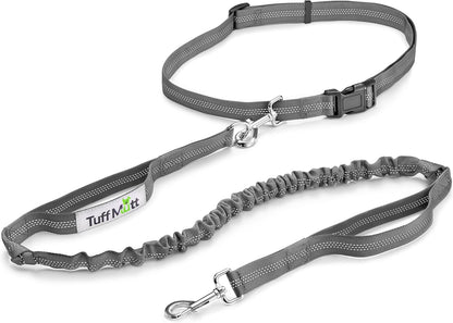 Tuff Mutt Hands Free Dog Leash for Walking Running Hiking, Waist Leash with Bungee, Adjustable Belt, Reflective Double Handle Design for Large Medium Dogs13